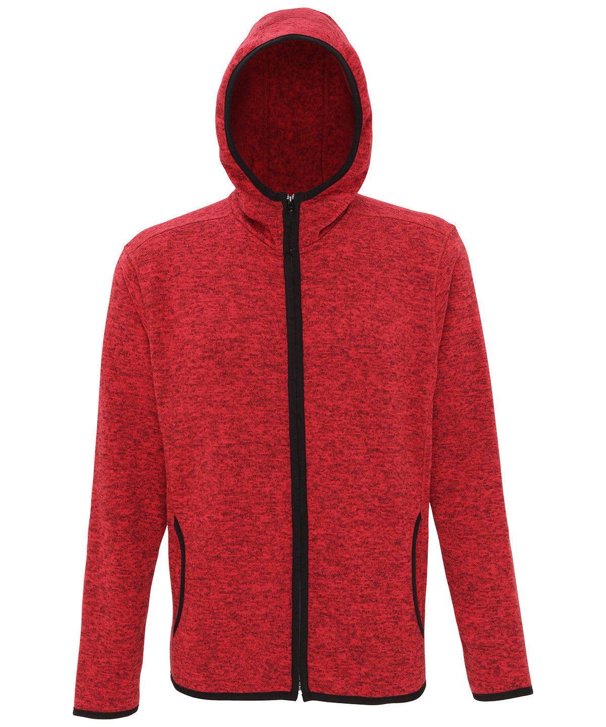 Fire Red/Black Fleck - TriDri® Melange knit fleece jacket - GarmentEmbroidery