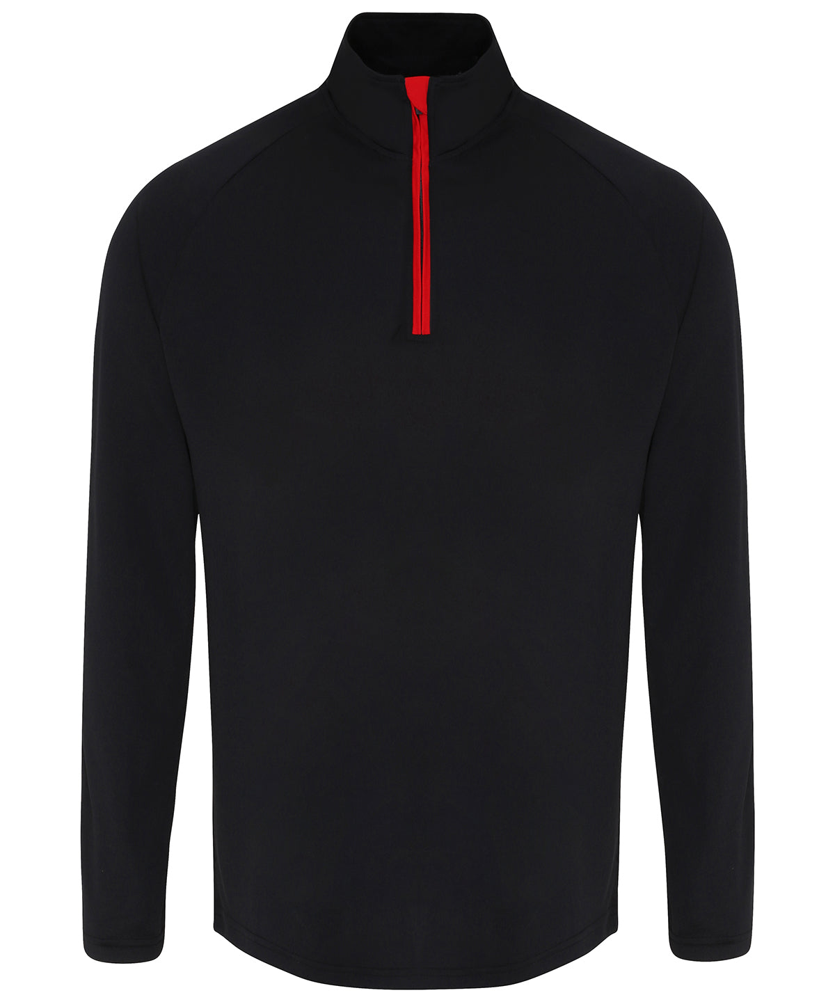 Black/Red - TriDri® long sleeve performance ¼ zip - GarmentEmbroidery