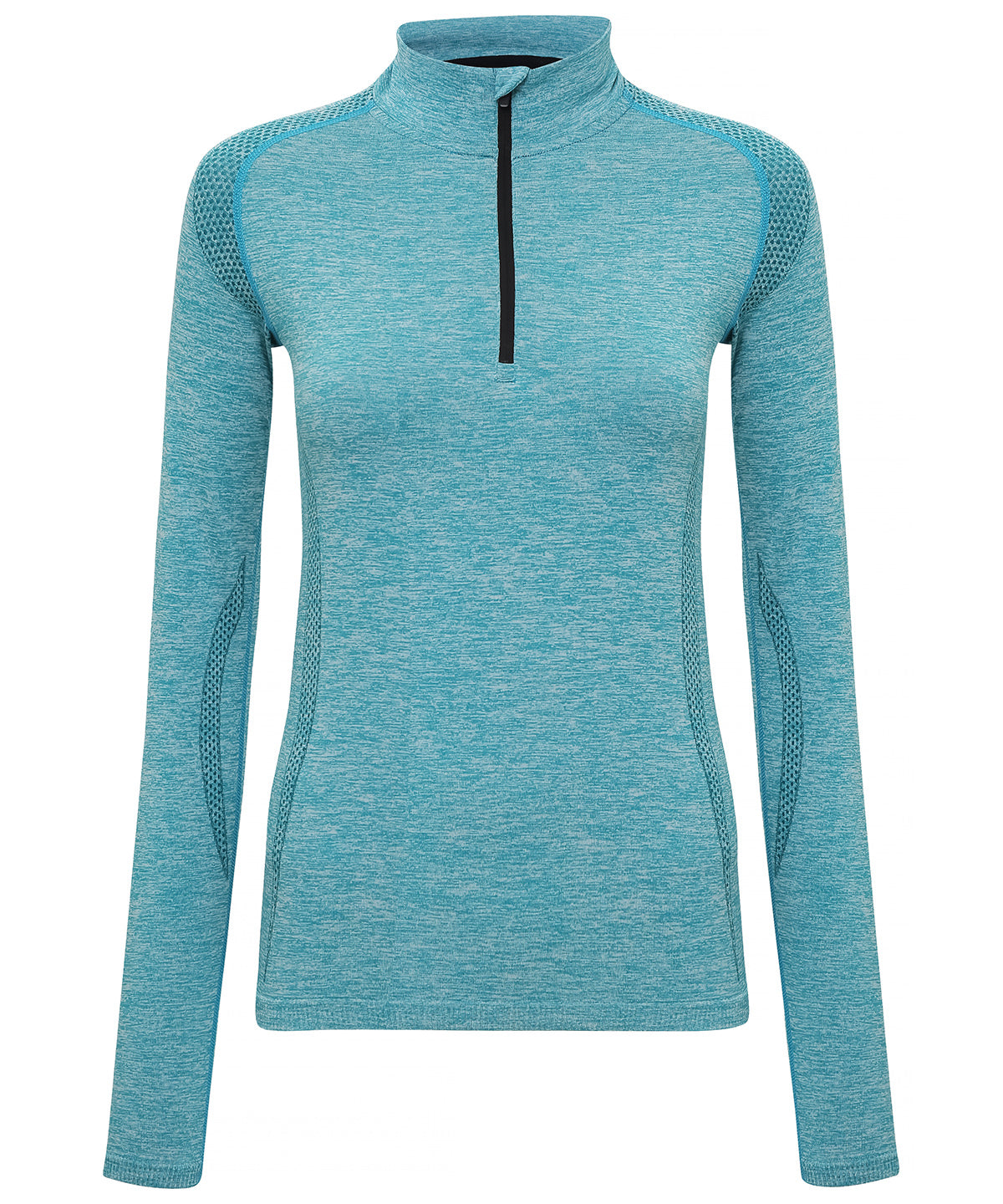 Turquoise - Women's TriDri® seamless '3D fit' multi-sport performance zip top - GarmentEmbroidery