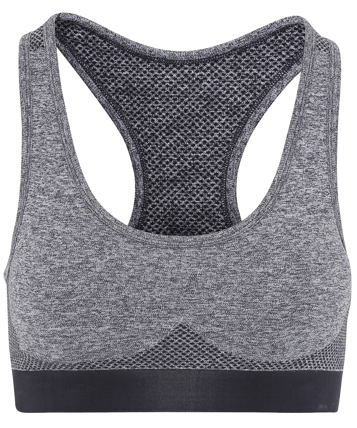 Charcoal - TriDri® seamless '3D fit' multi-sport sculpt bra - GarmentEmbroidery