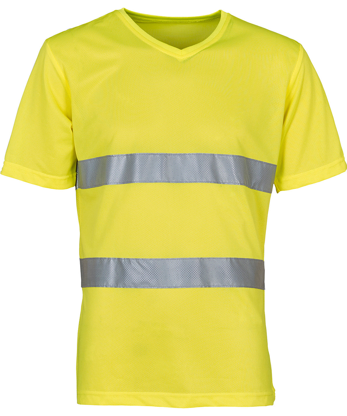 Yellow - Hi-vis top cool super light v-neck t-shirt (HVJ910) - GarmentEmbroidery