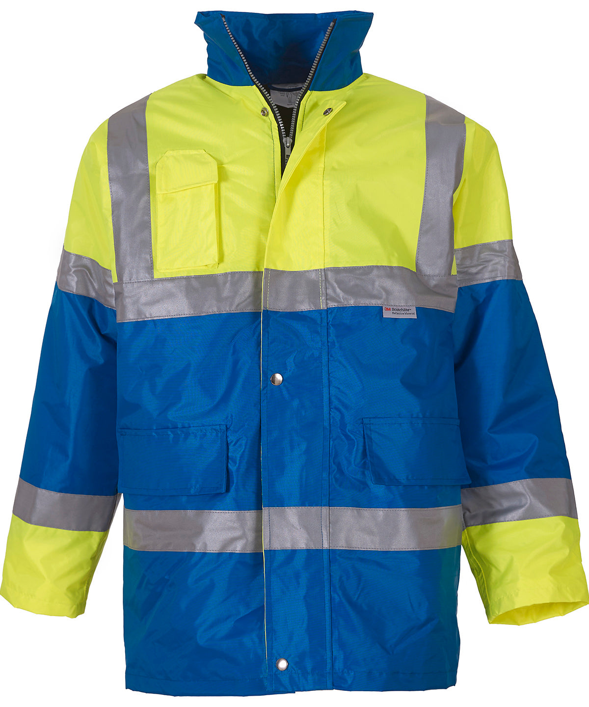 Yellow/Royal Blue - Hi-vis contrast jacket (HVP303) - GarmentEmbroidery