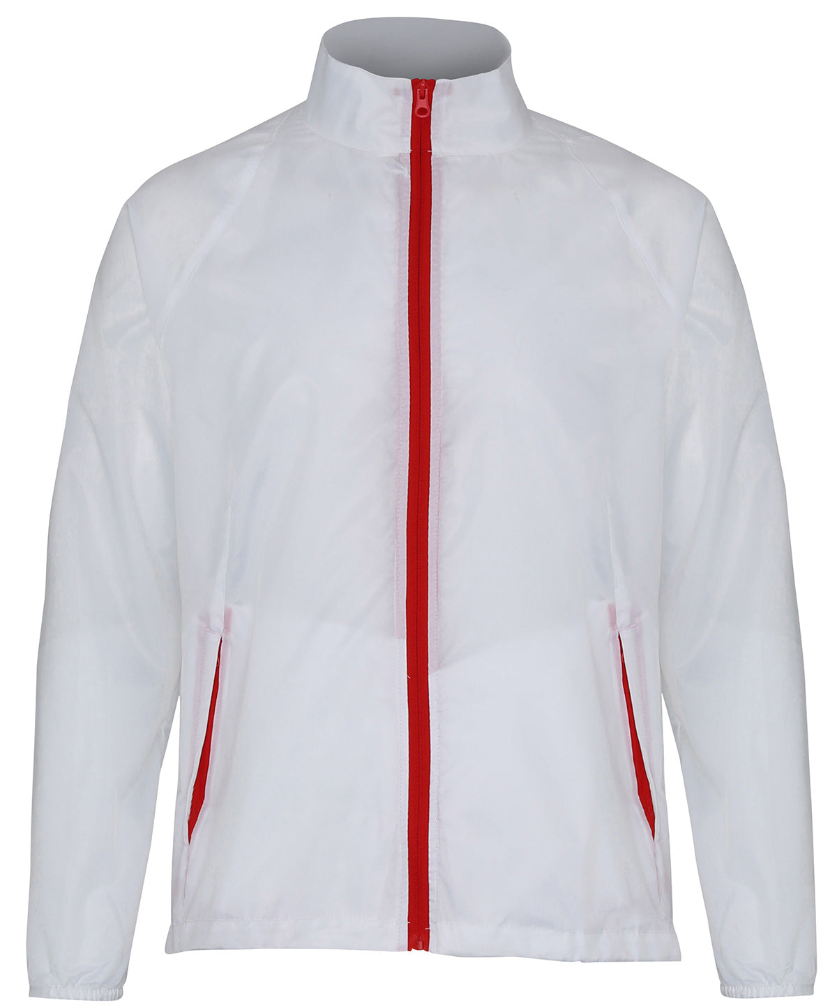 White/Red - Contrast lightweight jacket - GarmentEmbroidery