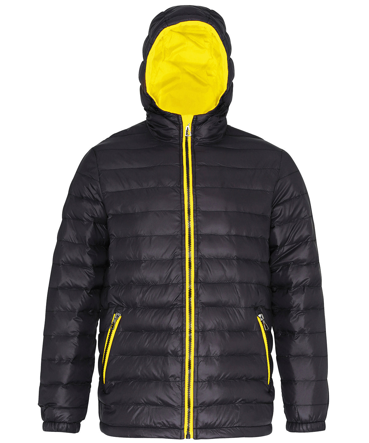 Black/Bright Yellow - Padded jacket - GarmentEmbroidery