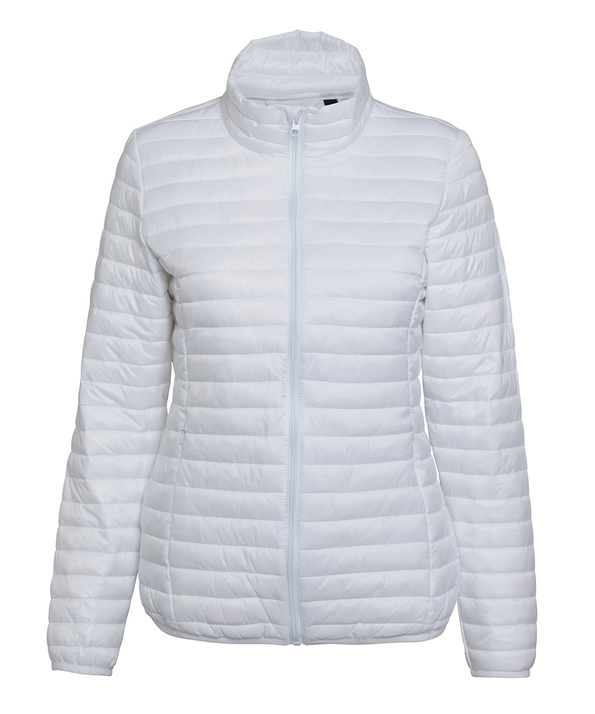 White - Women's tribe fineline padded jacket - GarmentEmbroidery