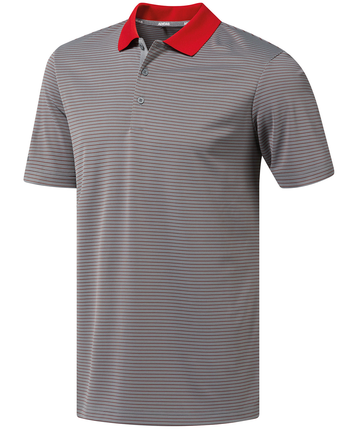 Grey/Red - 2-colour stripe polo - GarmentEmbroidery