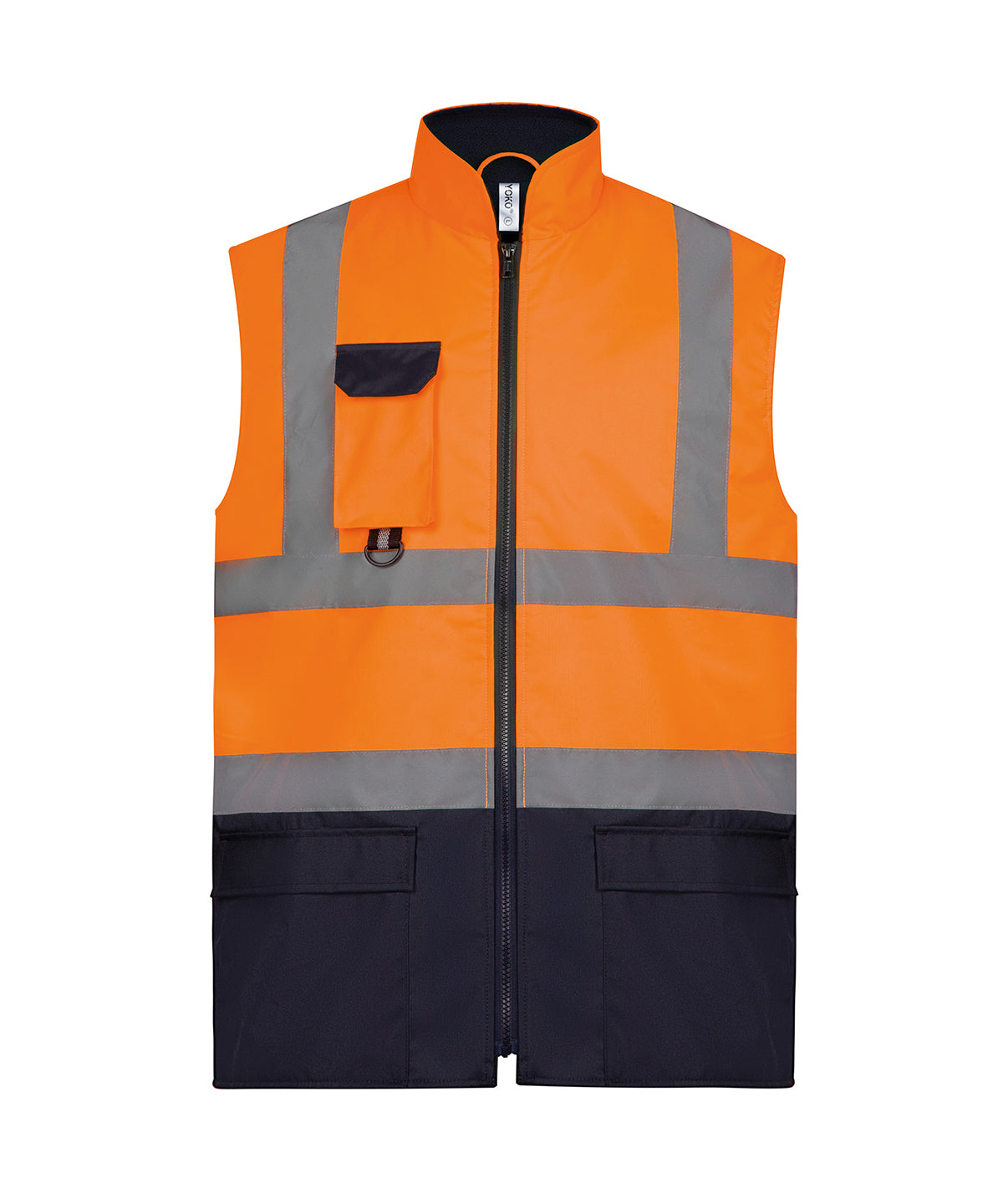 Orange/Navy - Hi-vis padded bodywarmer (HV005) - GarmentEmbroidery