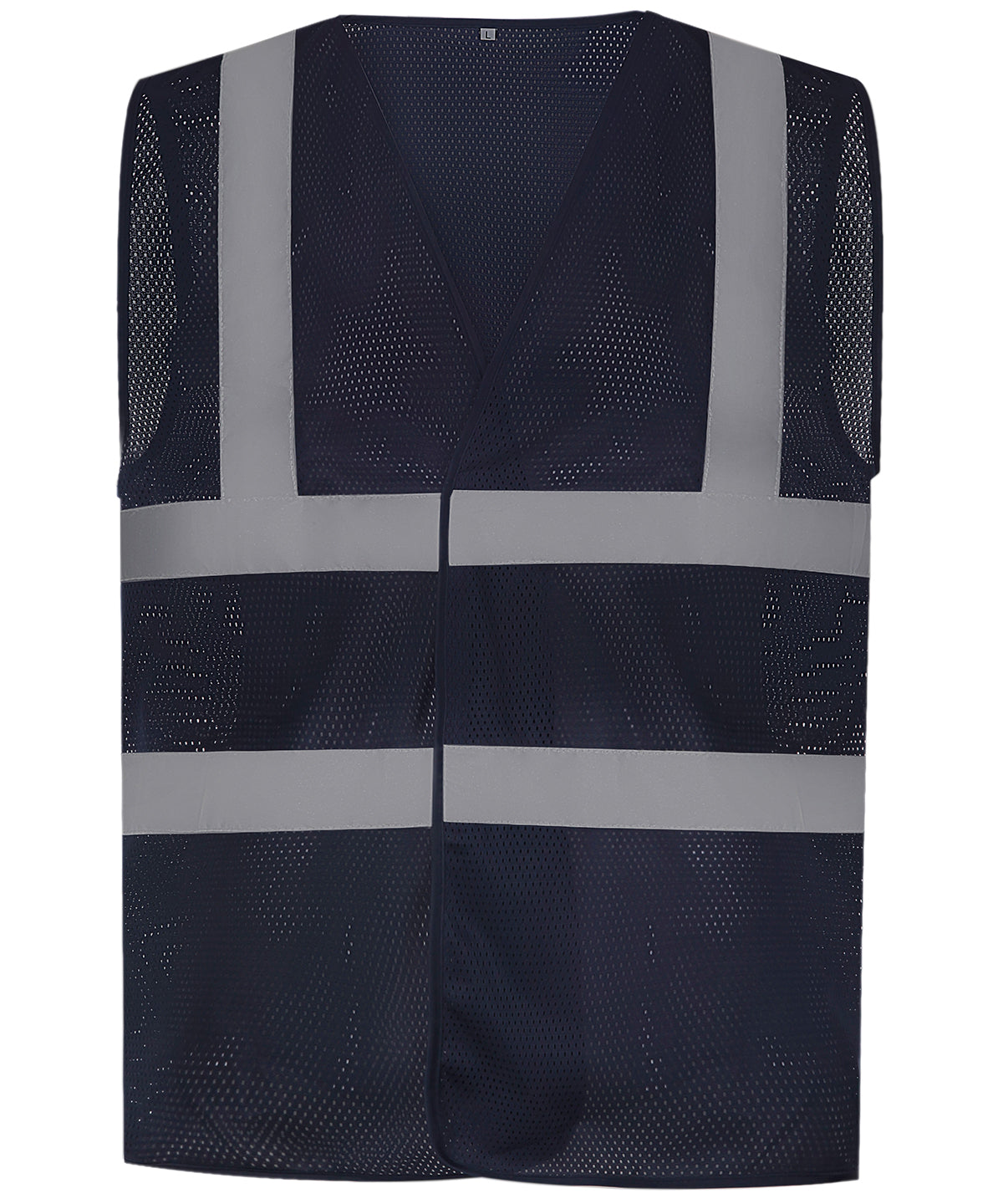 Navy - Top cool open mesh 2-band-and-braces waistcoat (HVW120) - GarmentEmbroidery