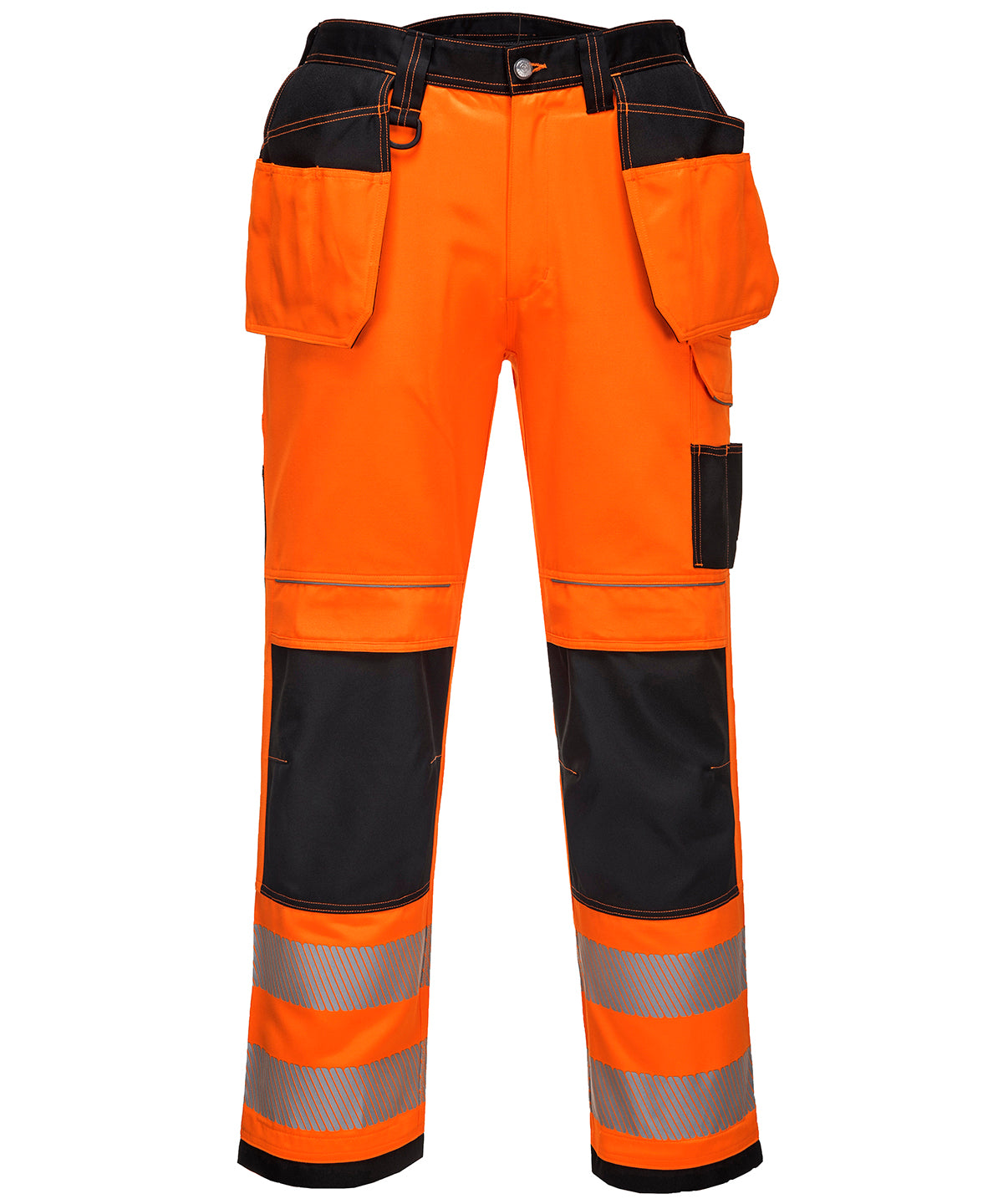 Orange/Black - PW3 Hi-vis holster work trousers (T501) regular fit - GarmentEmbroidery