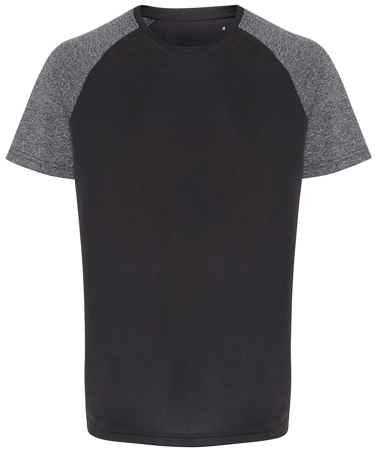 Charcoal/Black Melange - TriDri® contrast sleeve performance t-shirt - GarmentEmbroidery