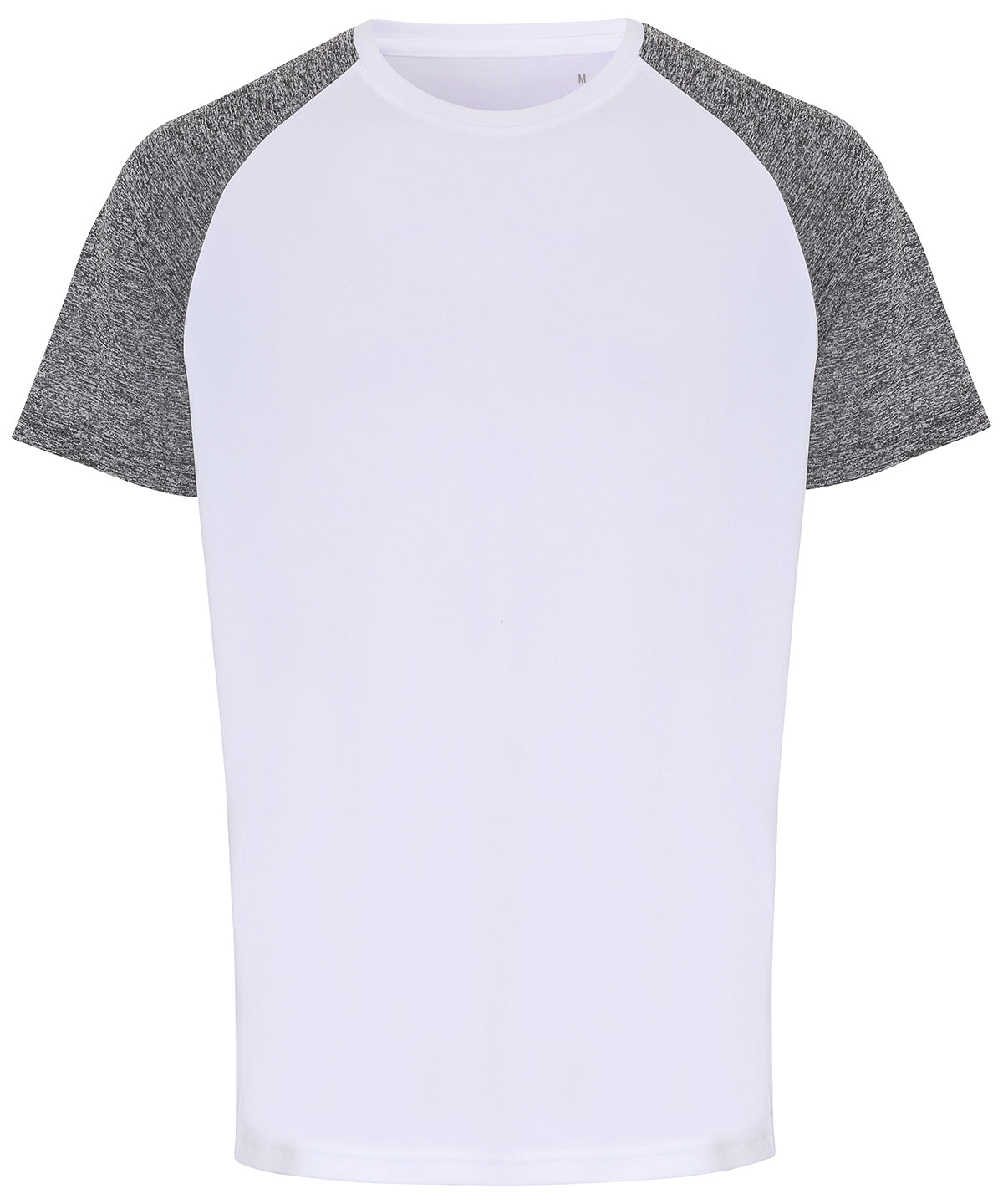 White/Black Melange - TriDri® contrast sleeve performance t-shirt - GarmentEmbroidery