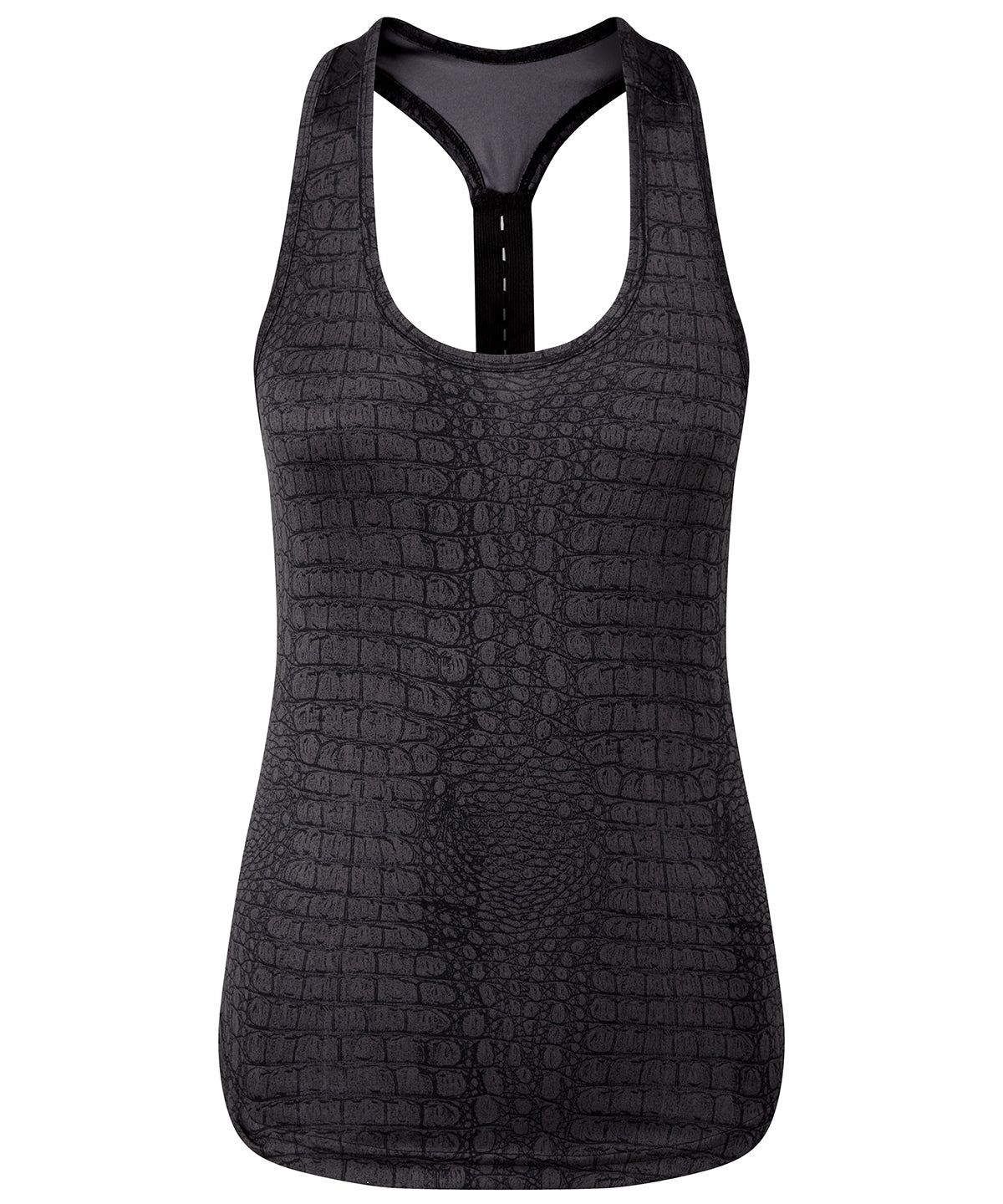 Crocodile Black - Women's TriDri® performance strap back animal printed vest - GarmentEmbroidery