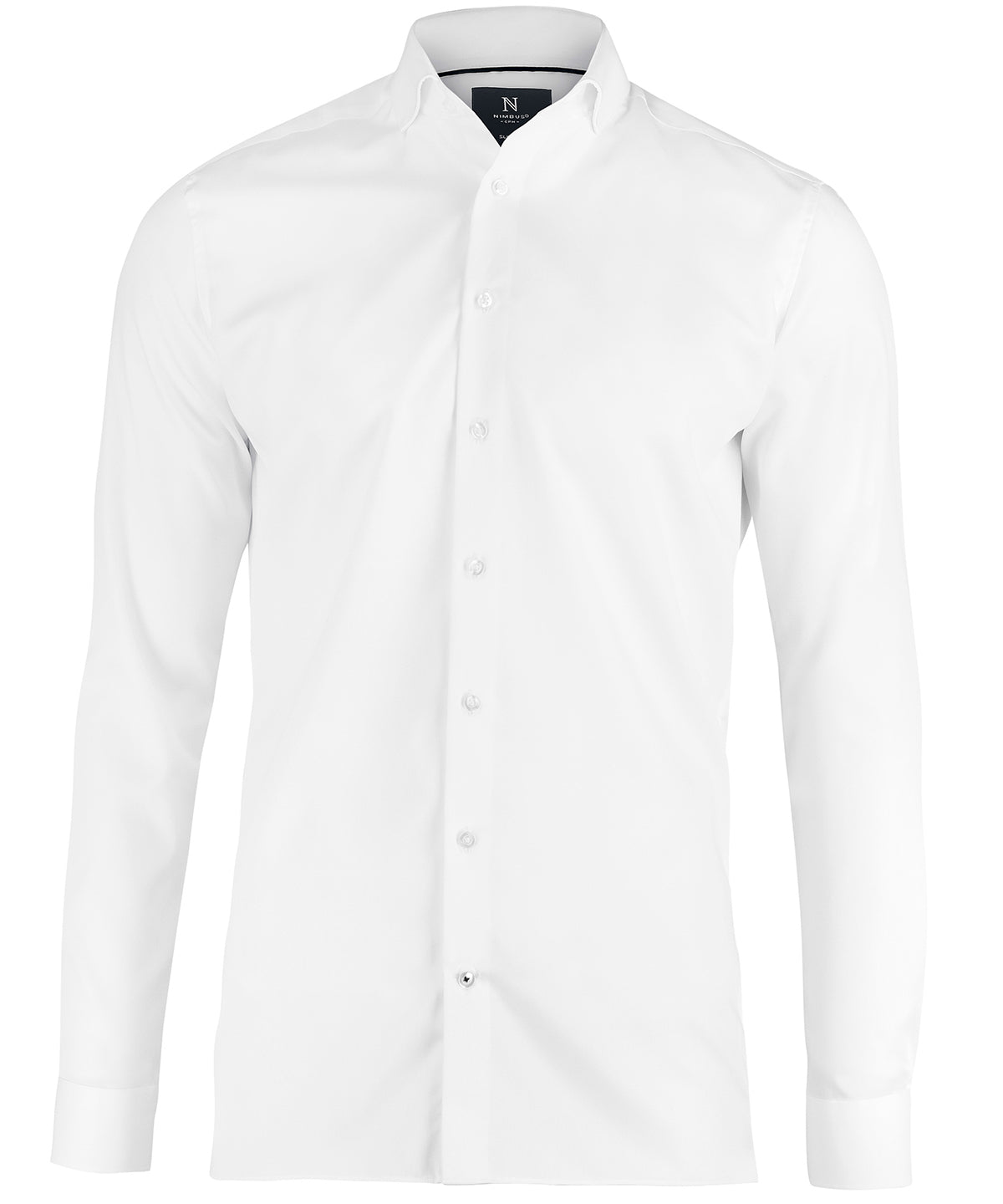 White - Portland slim fit shirt - GarmentEmbroidery