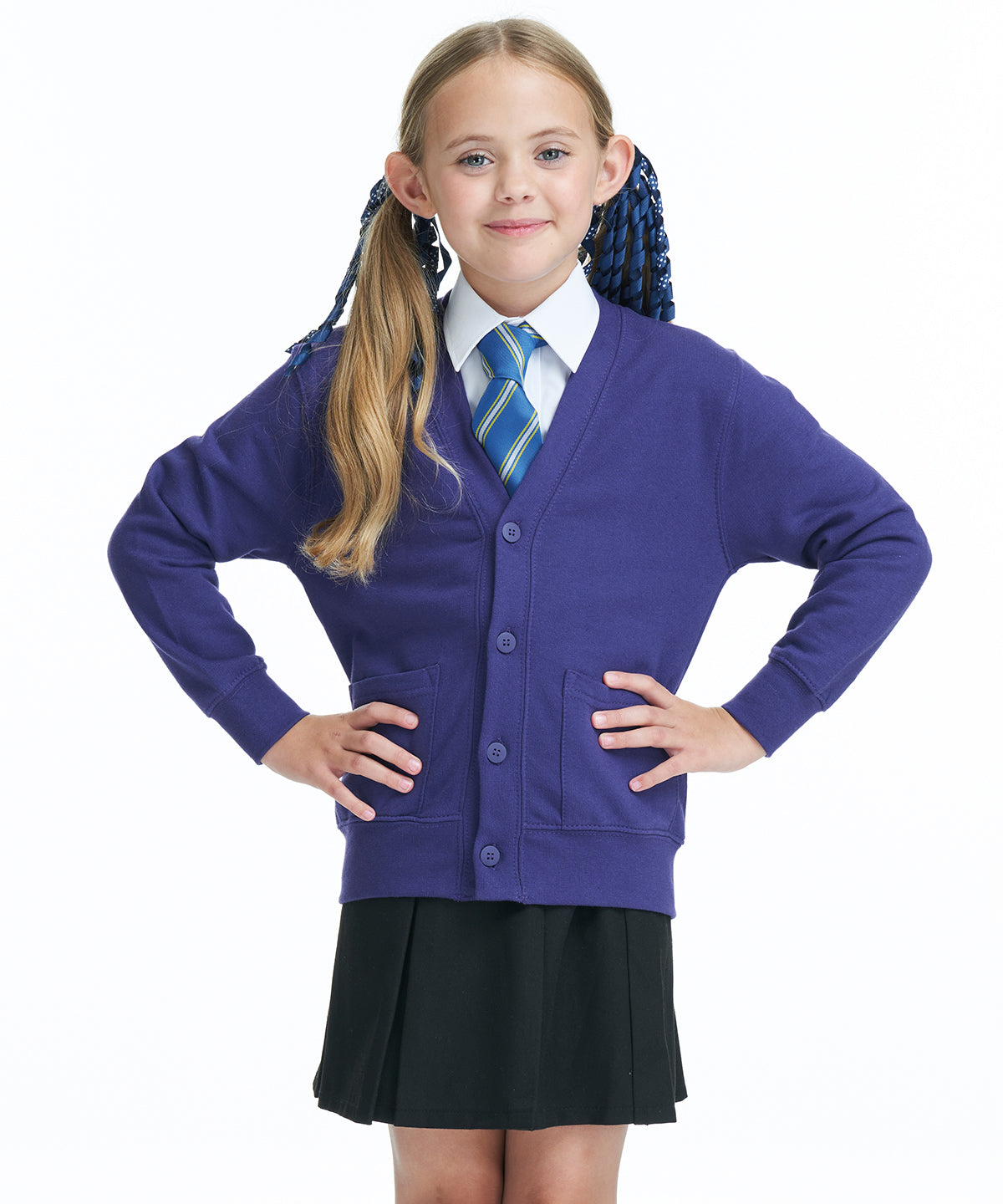 Academy Deep Royal - Kids Academy cardigan - GarmentEmbroidery