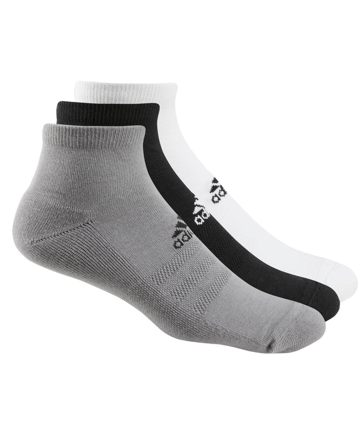 Black/White/Grey - adidas® 3-pack golf ankle socks - GarmentEmbroidery