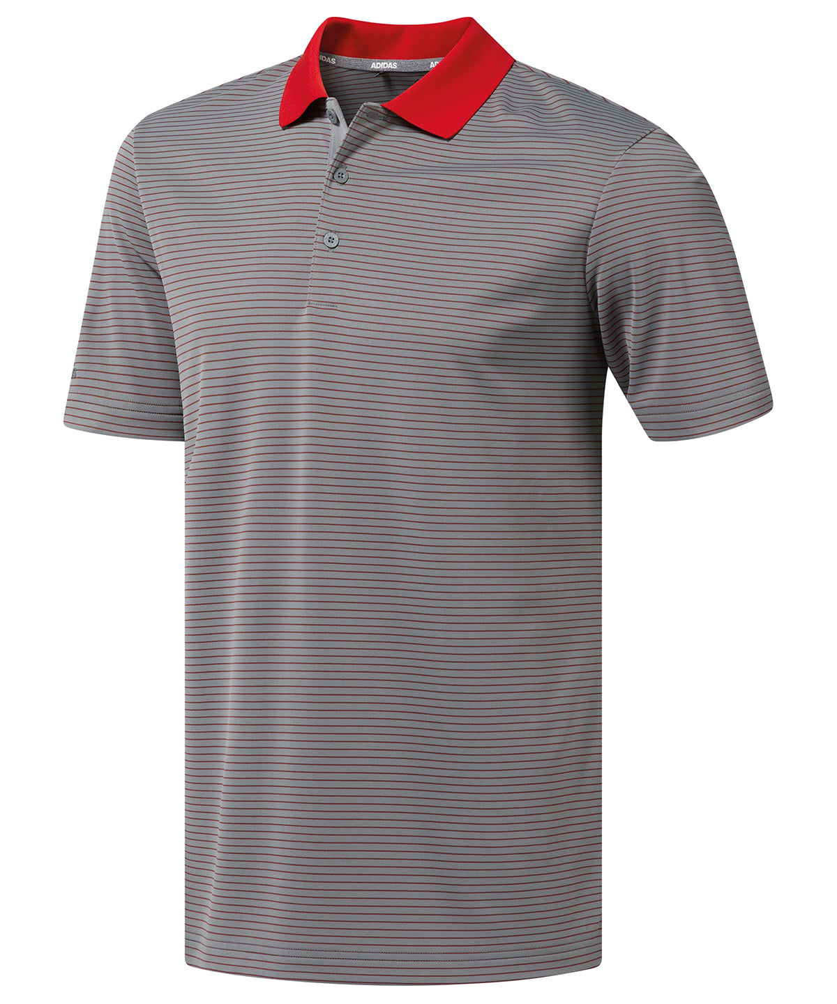 Grey/Red - 2-colour stripe polo - GarmentEmbroidery