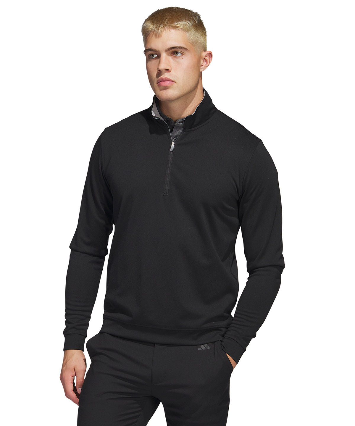 Black - Elevated 1/4 zip - GarmentEmbroidery