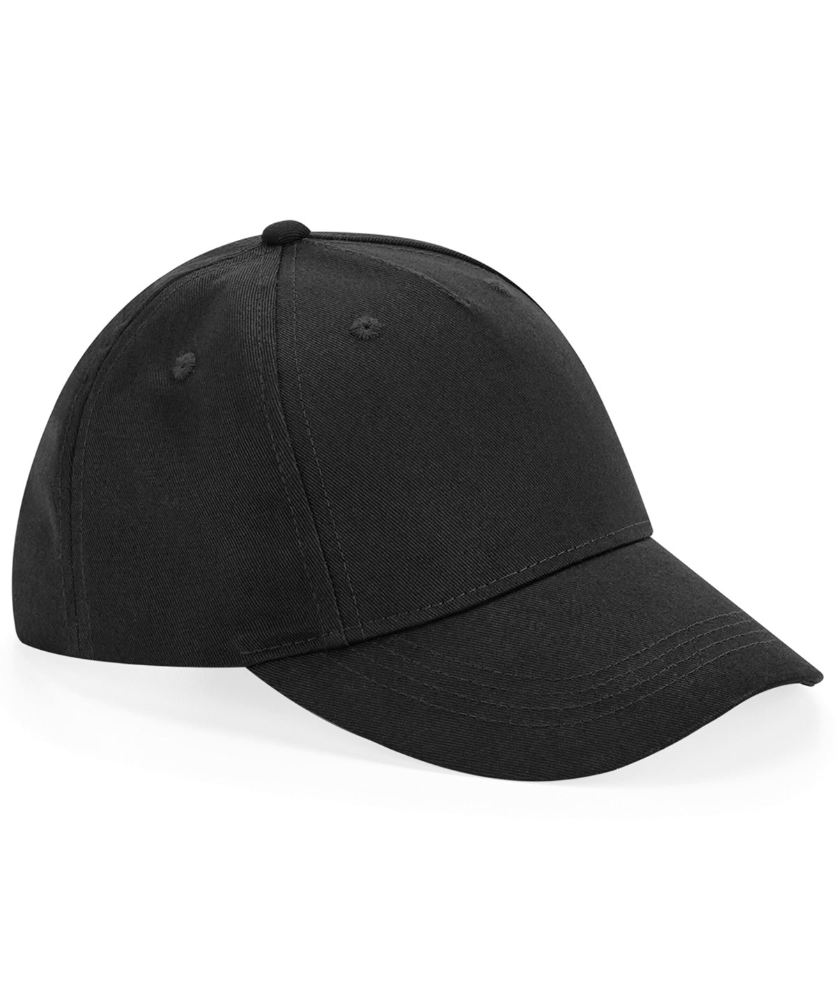 Black - Junior organic cotton 5-panel cap - GarmentEmbroidery