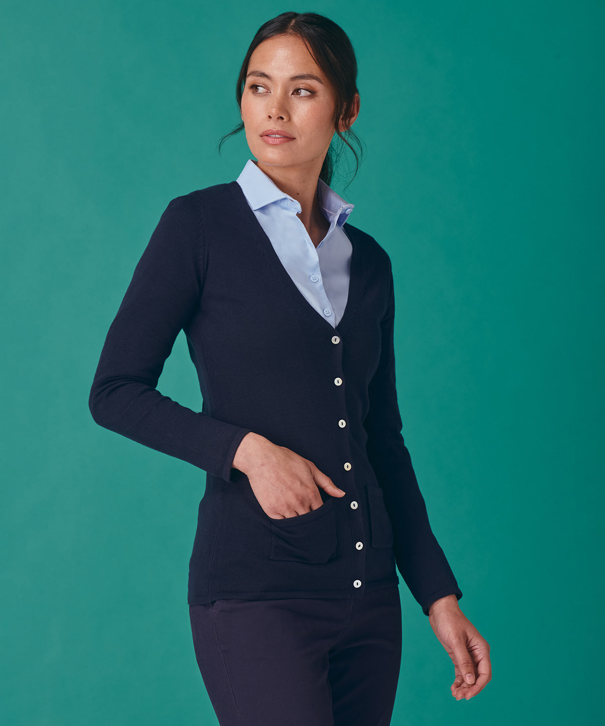 Women's v-button cardigan