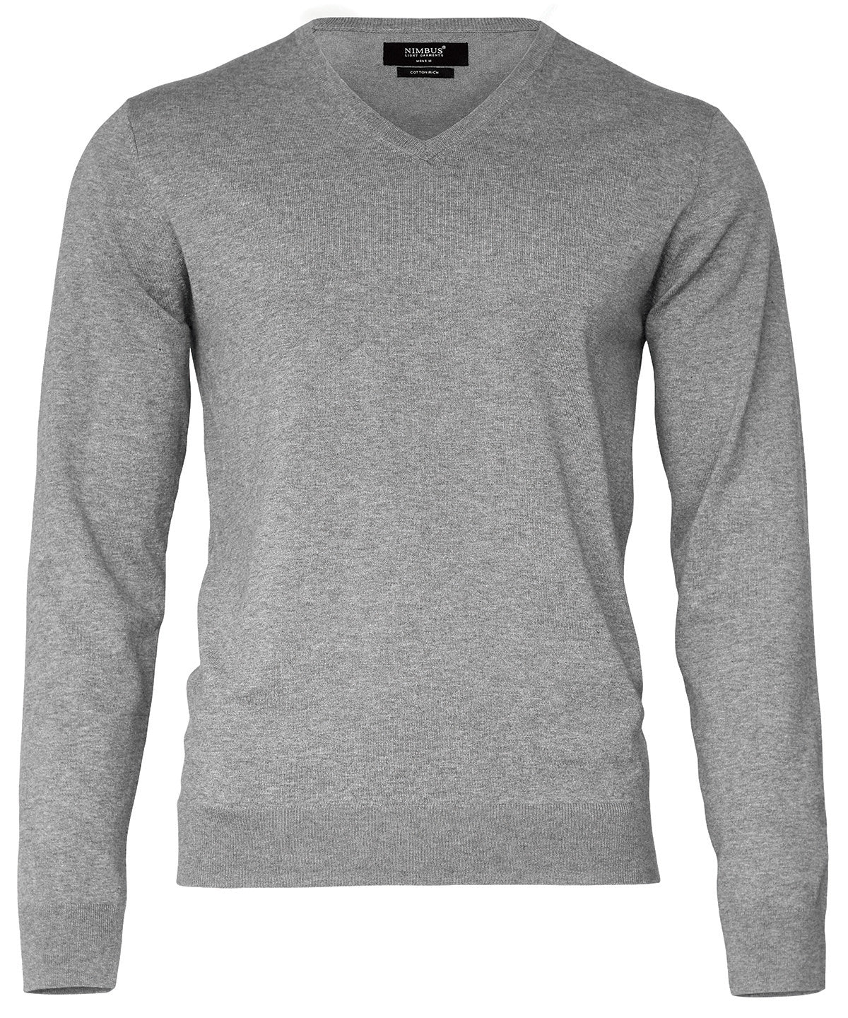 Grey - Brighton knit v-neck - GarmentEmbroidery