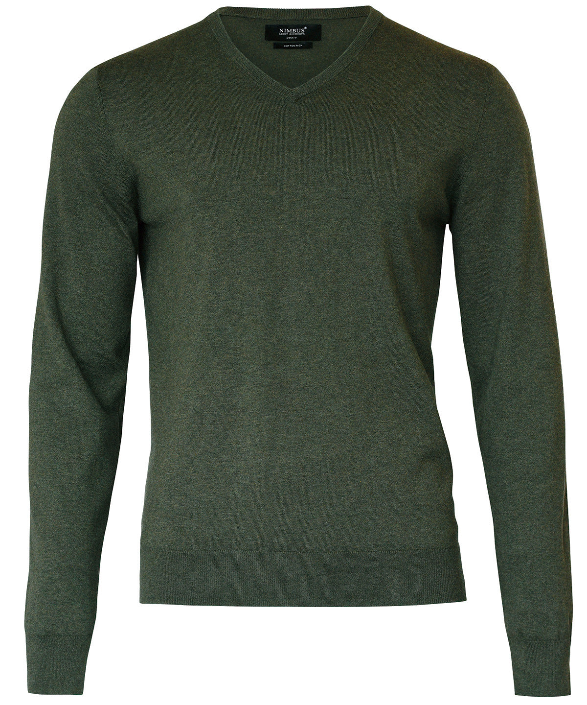 Olive Melange - Brighton knit v-neck - GarmentEmbroidery