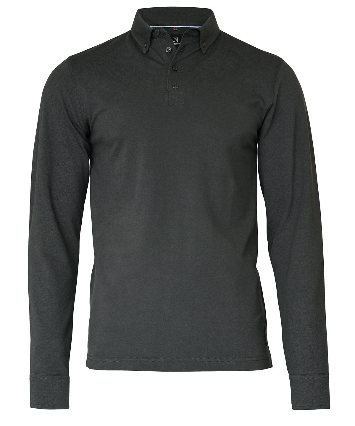 Charcoal - Carlington deluxe long sleeve polo - GarmentEmbroidery