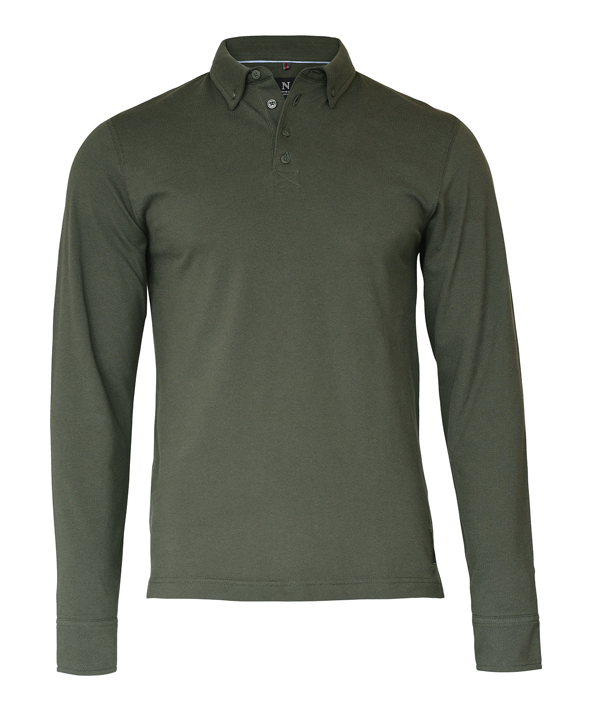 Olive - Carlington deluxe long sleeve polo - GarmentEmbroidery