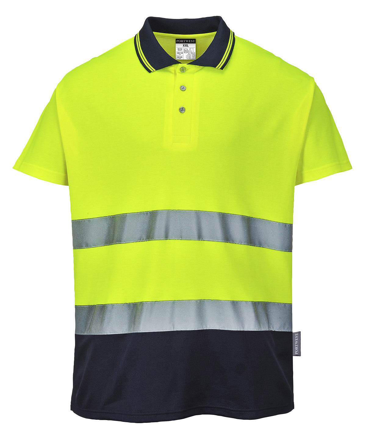 Yellow/Navy - Two-tone cotton Comfort polo (S174) - GarmentEmbroidery