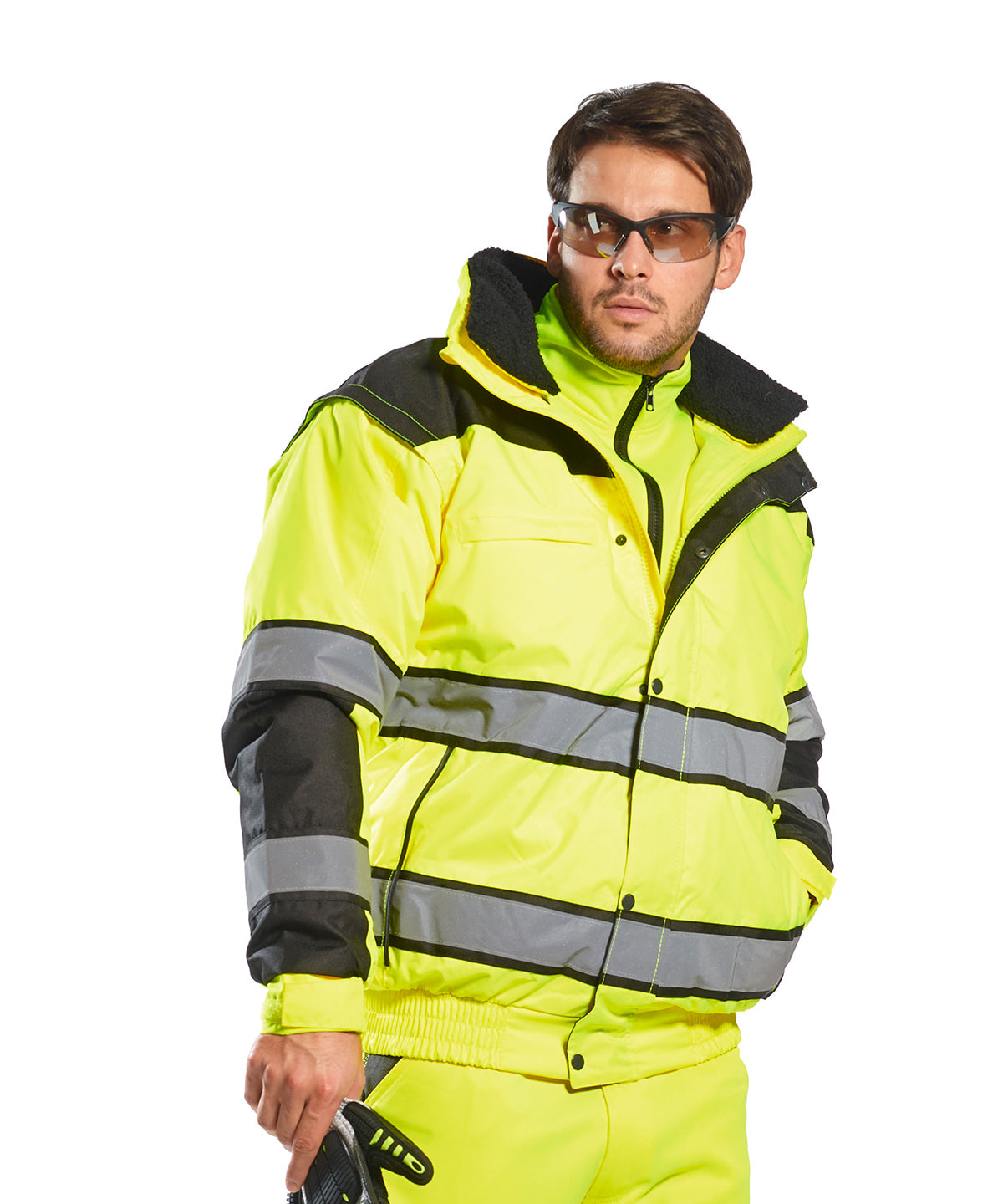 Yellow/Black - Hi-vis classic bomber jacket (C466) - GarmentEmbroidery