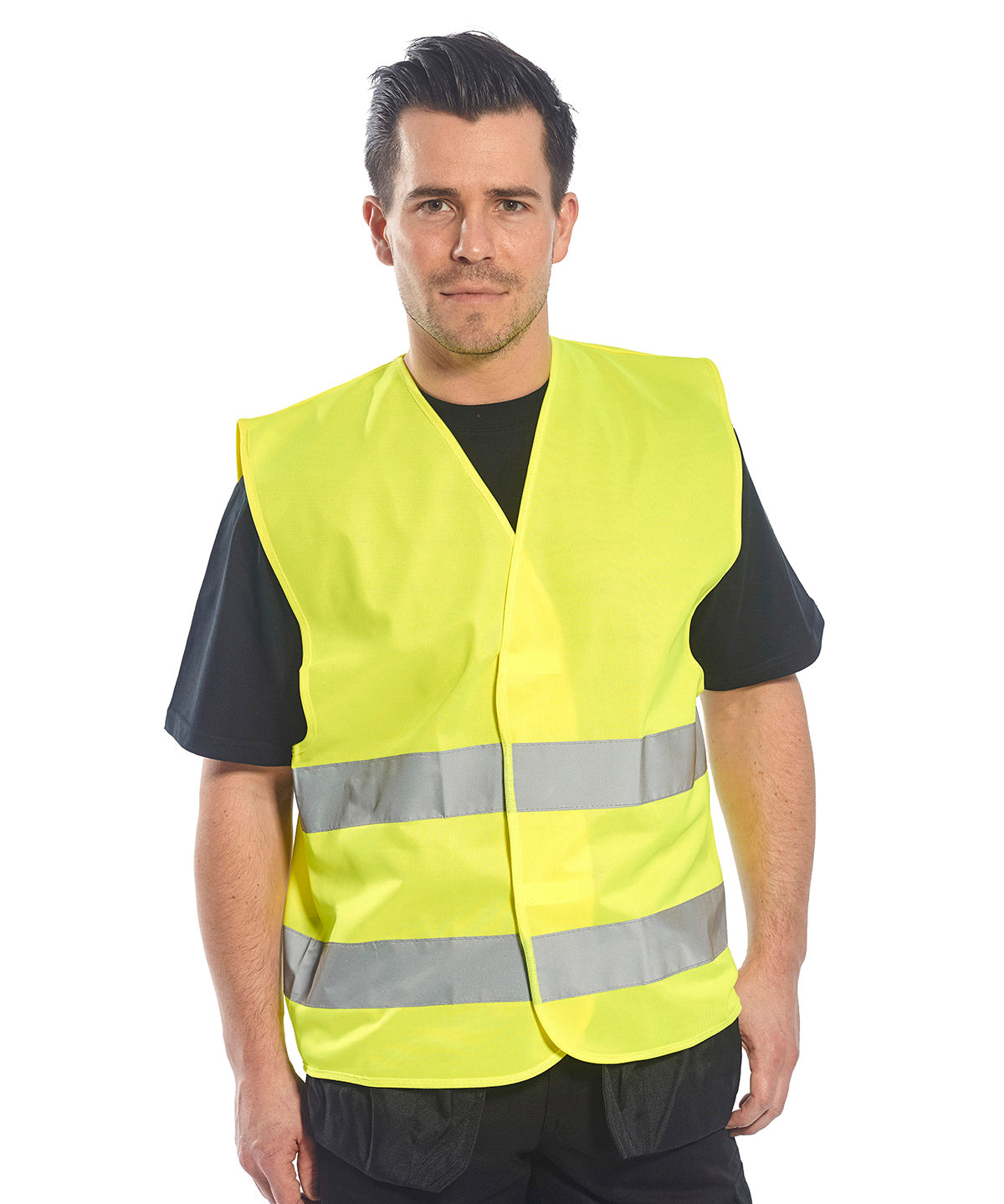 Yellow - Hi-vis two-band vest (C474) - GarmentEmbroidery