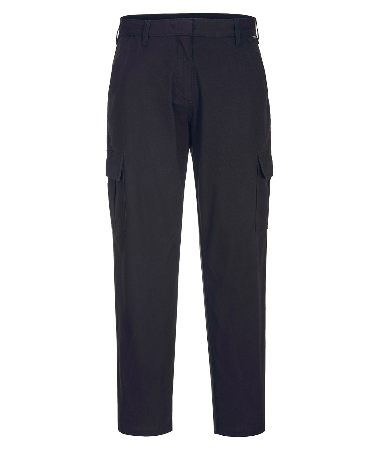 Black - Women's stretch cargo trousers (S233) slim fit - GarmentEmbroidery