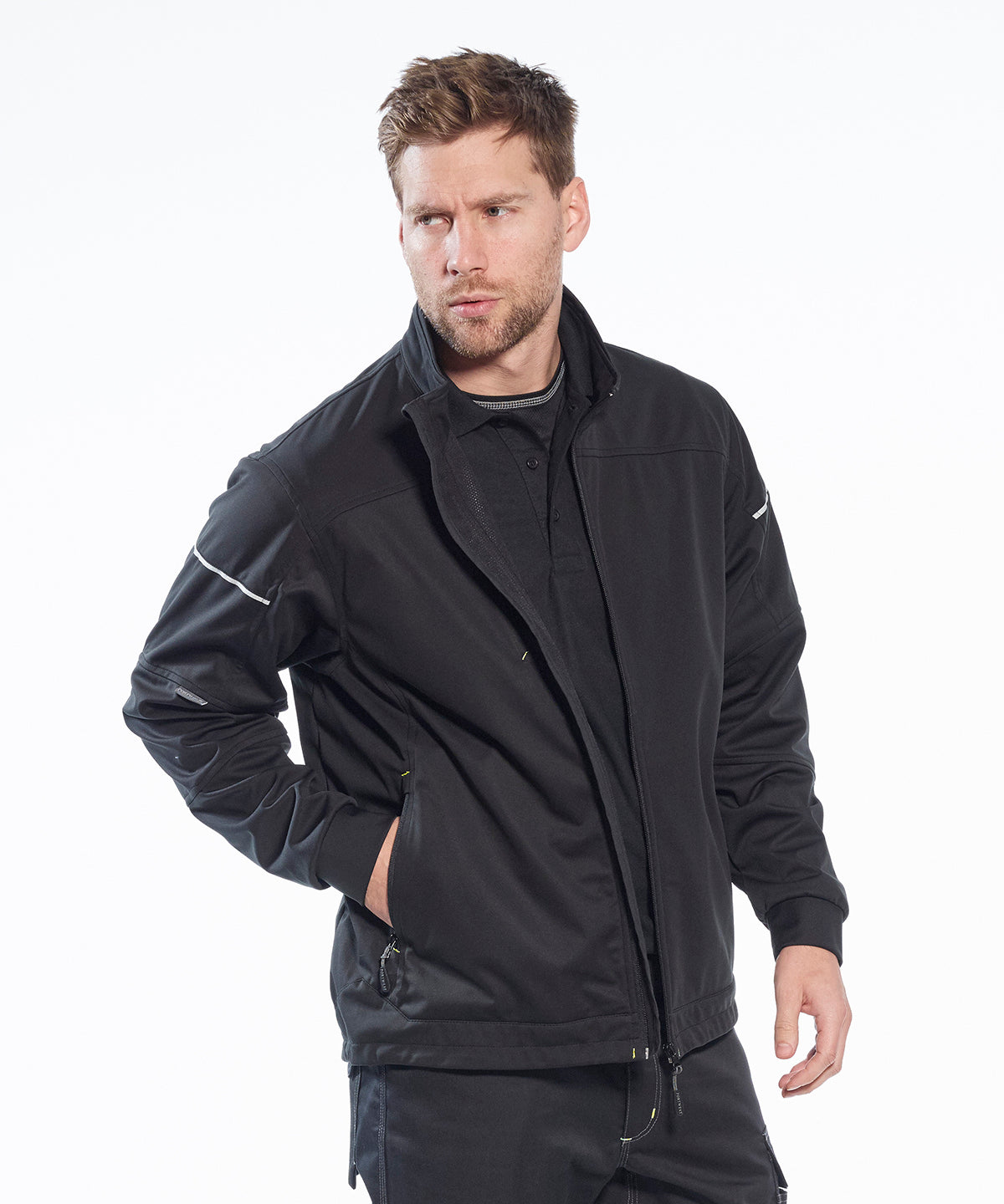 Black/Zoom Grey - PW3 flex shell jacket (T620) - GarmentEmbroidery