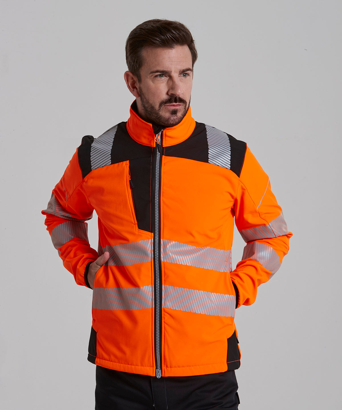 Yellow/Black - PW3 Hi-vis softshell jacket (T402) - GarmentEmbroidery