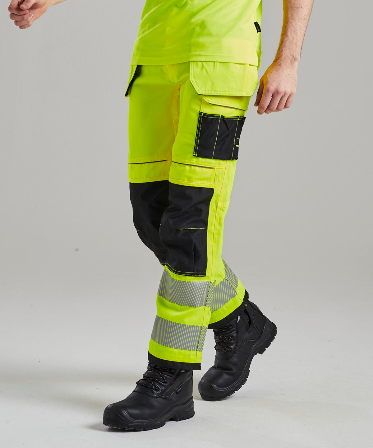 Yellow/Black - PW3 Hi-vis holster work trousers (T501) regular fit - GarmentEmbroidery