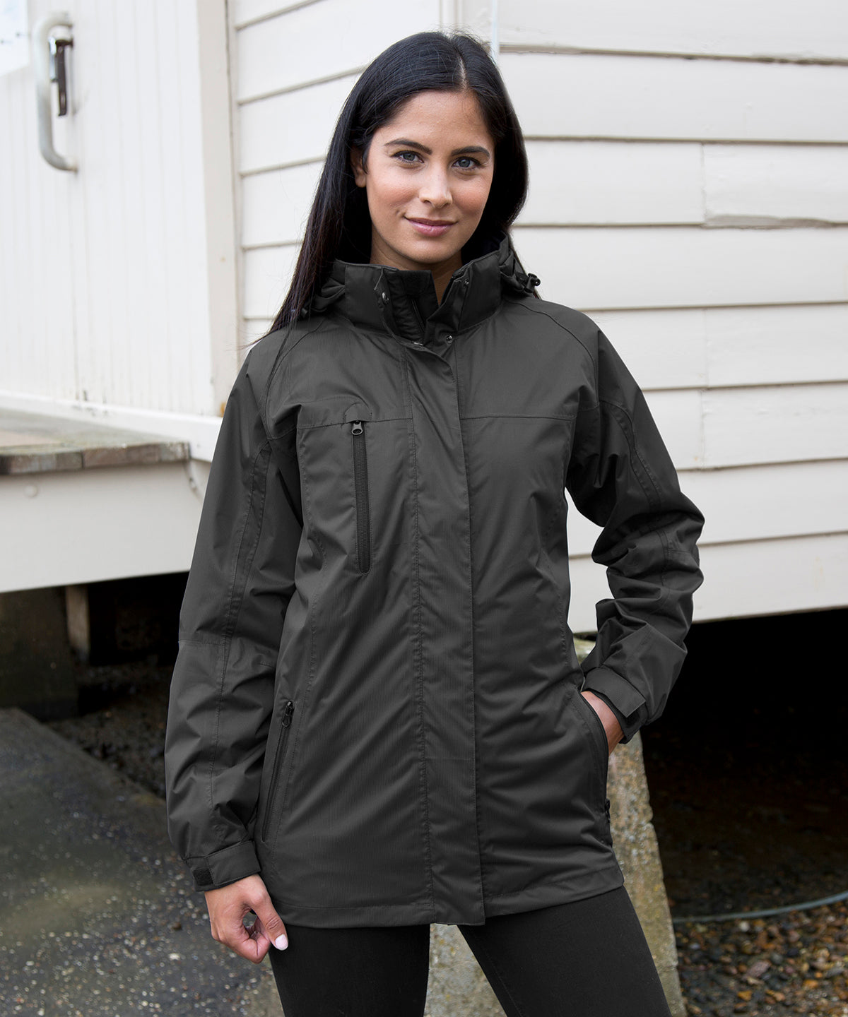 Navy/Black - Women's 3-in-1 journey jacket with softshell inner - GarmentEmbroidery