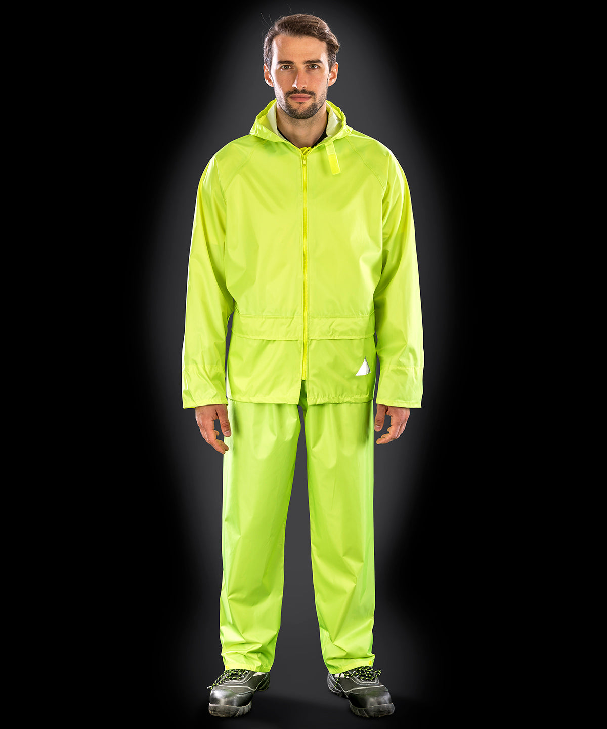 Neon Yellow - Waterproof jacket and trouser set - GarmentEmbroidery