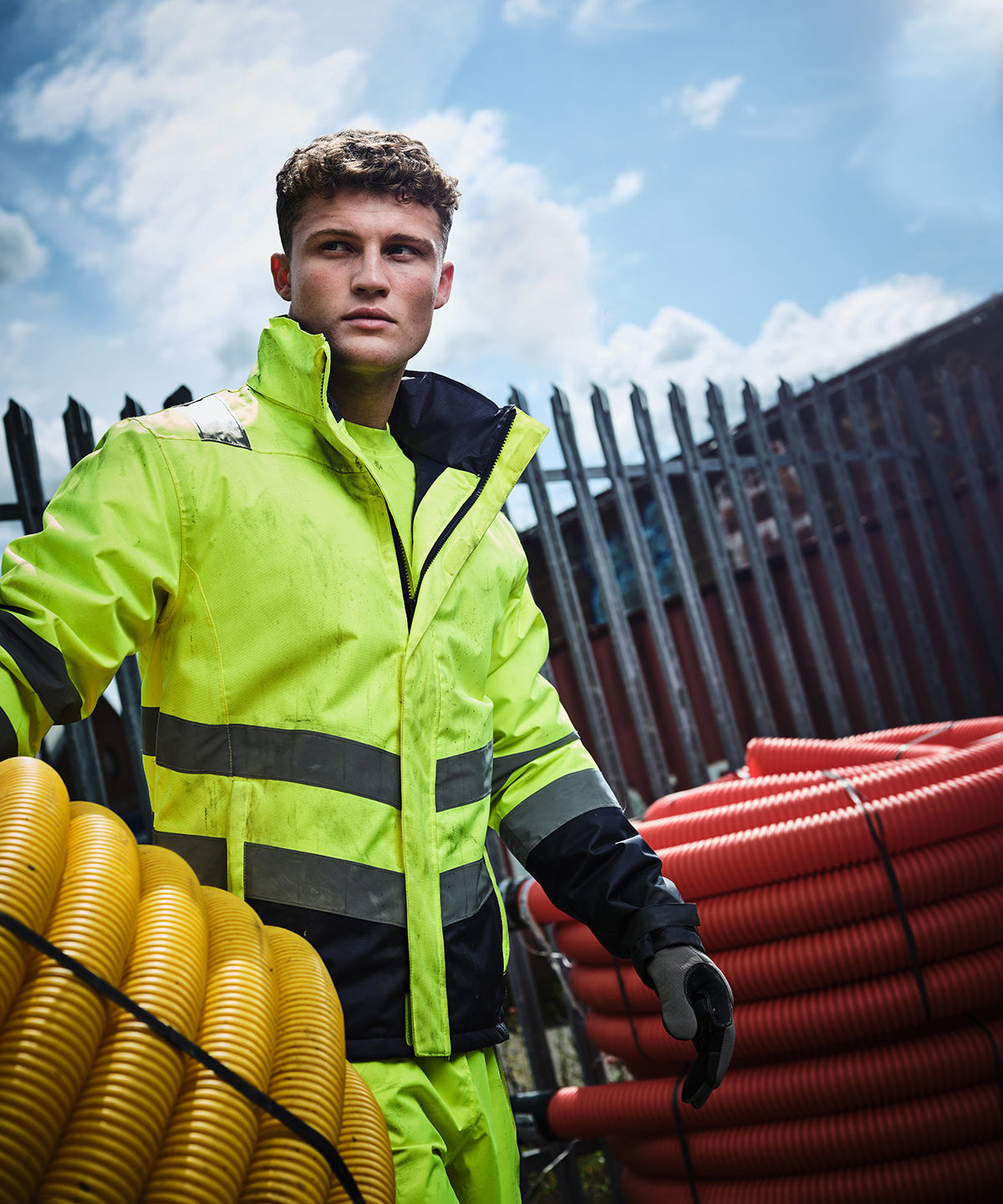 Yellow/Navy - Pro hi-vis insulated parka - GarmentEmbroidery