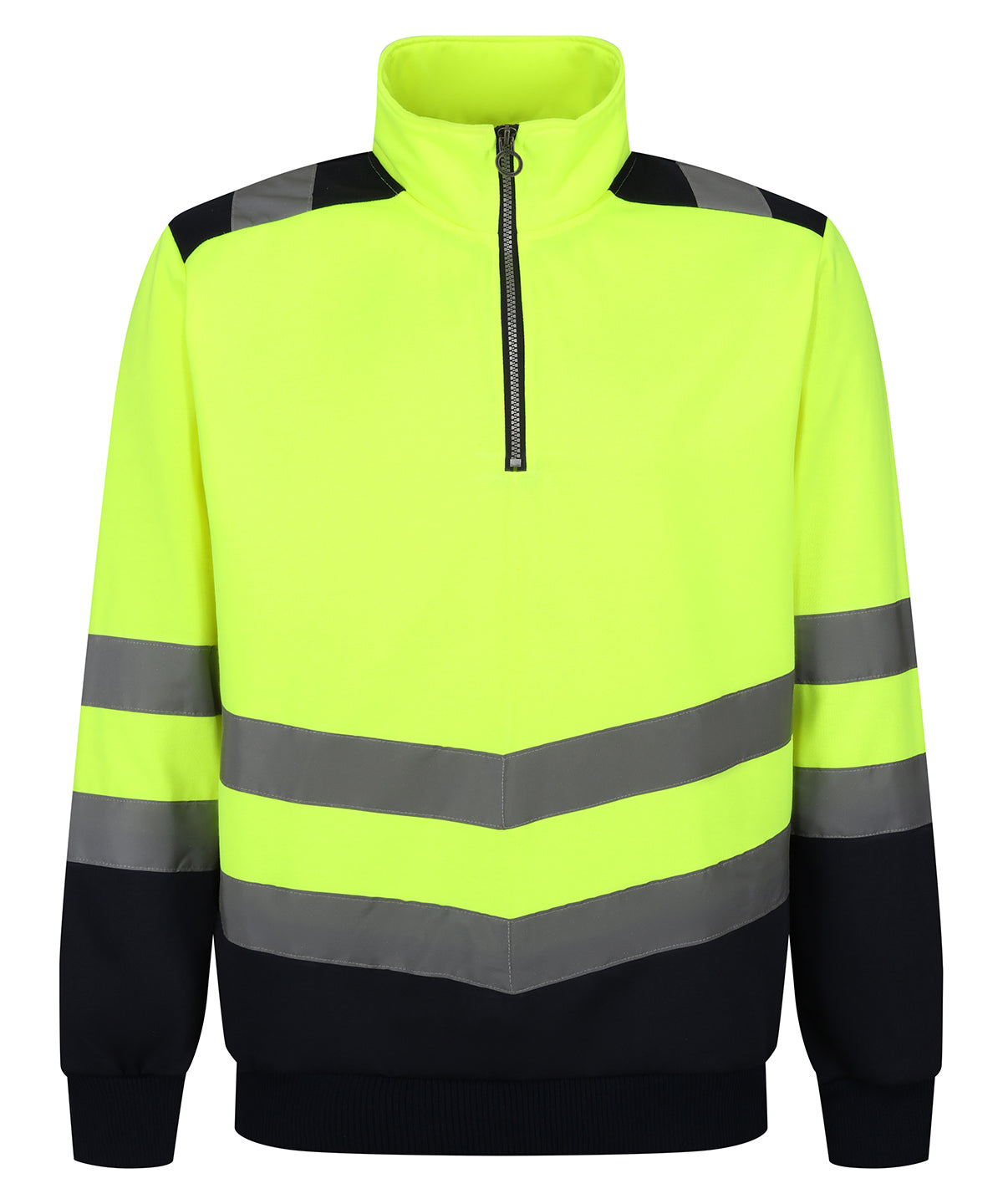 Yellow/Navy - Pro hi-vis 1/4-zip sweatshirt - GarmentEmbroidery