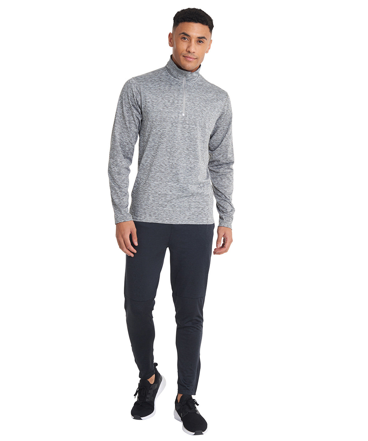 Black Heather - Hyper mid-layer ¼ zip Rhino skin performance top - GarmentEmbroidery