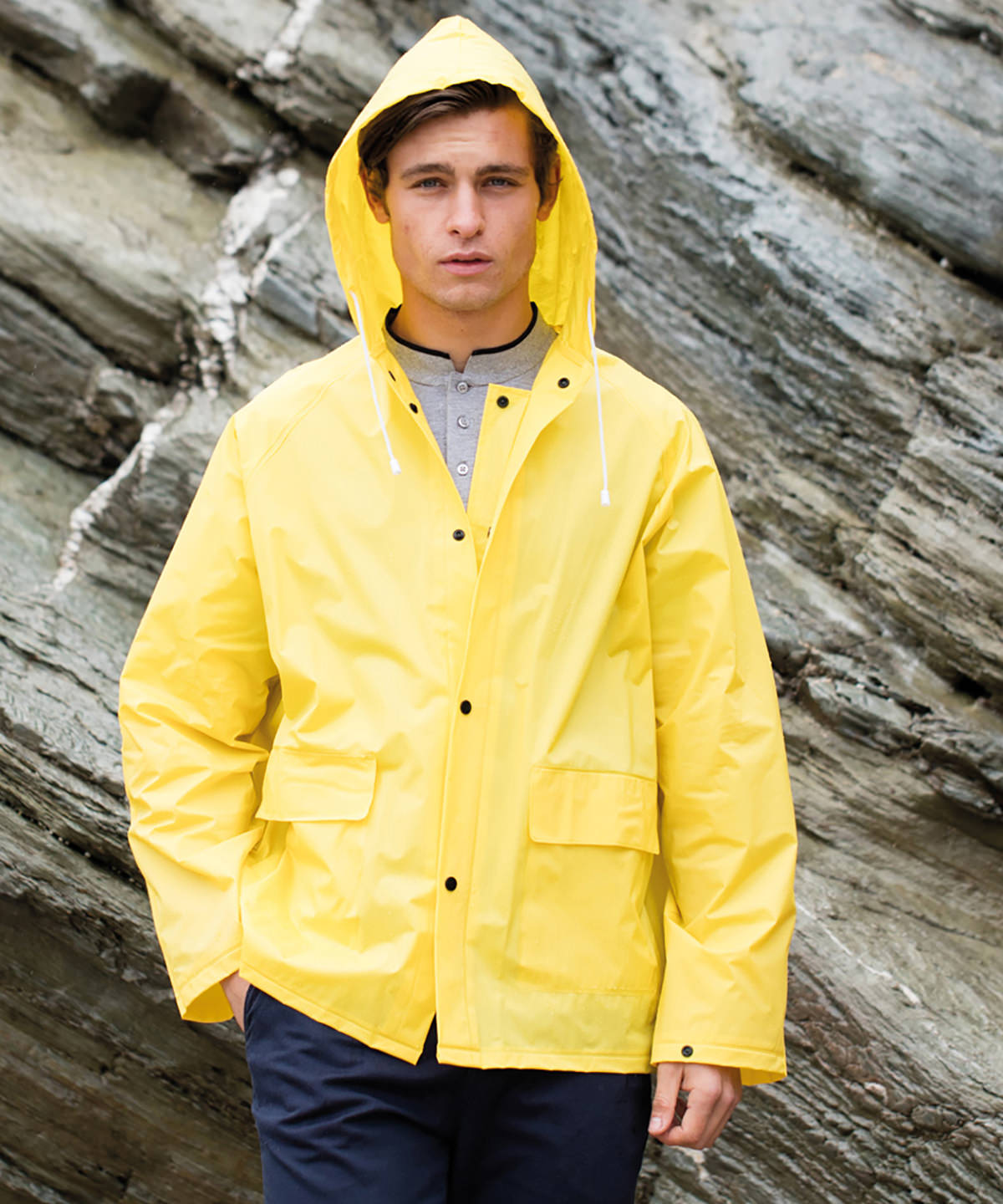 Yellow - Rain jacket - GarmentEmbroidery