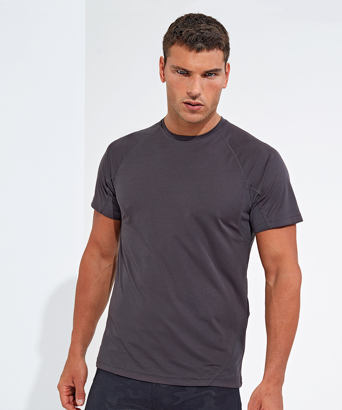 Charcoal - TriDri® panelled tech tee - GarmentEmbroidery