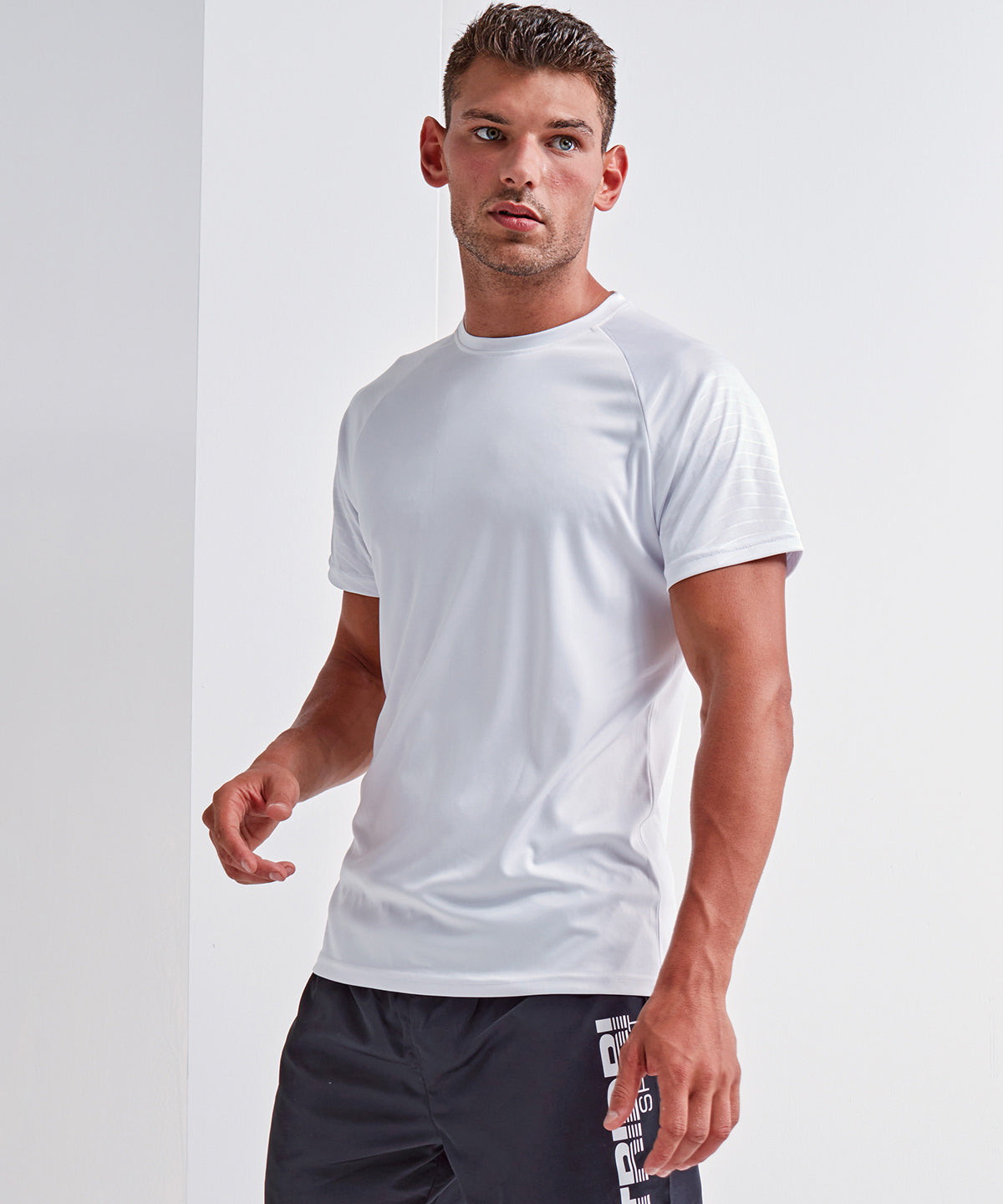 White - TriDri® embossed sleeve t-shirt - GarmentEmbroidery