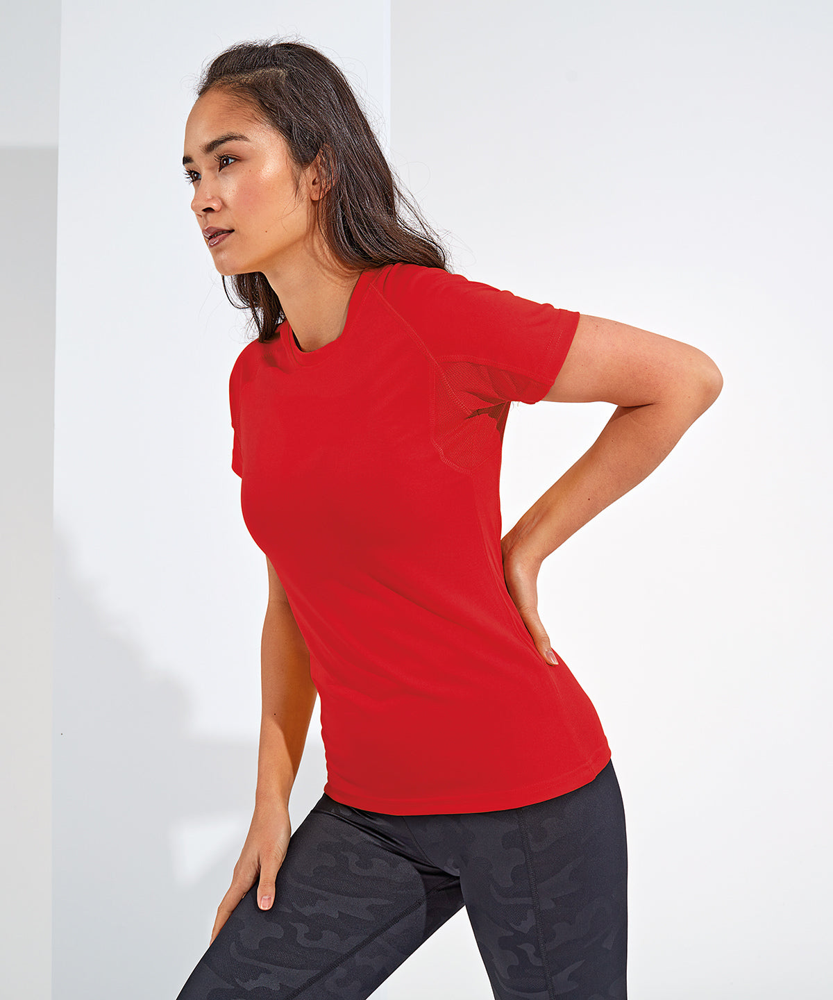 Fire Red - Women's TriDri® panelled tech tee - GarmentEmbroidery