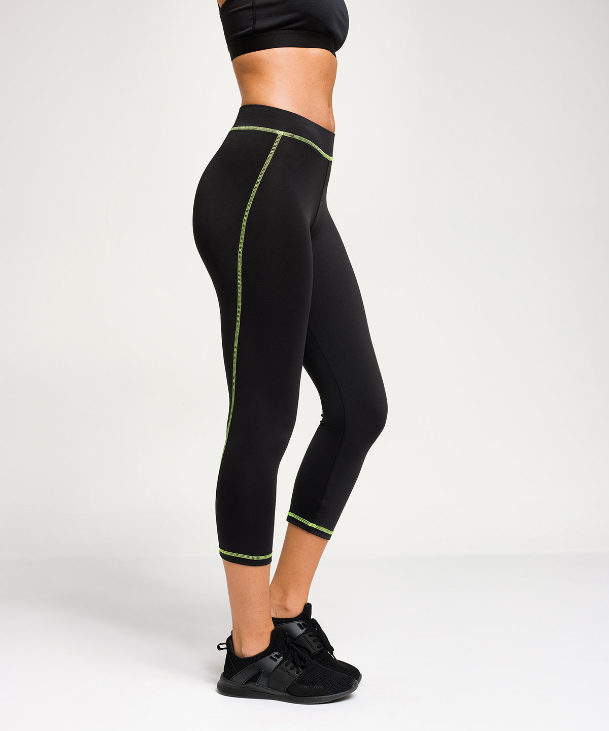 Black - Women's TriDri® capri fitness leggings - GarmentEmbroidery