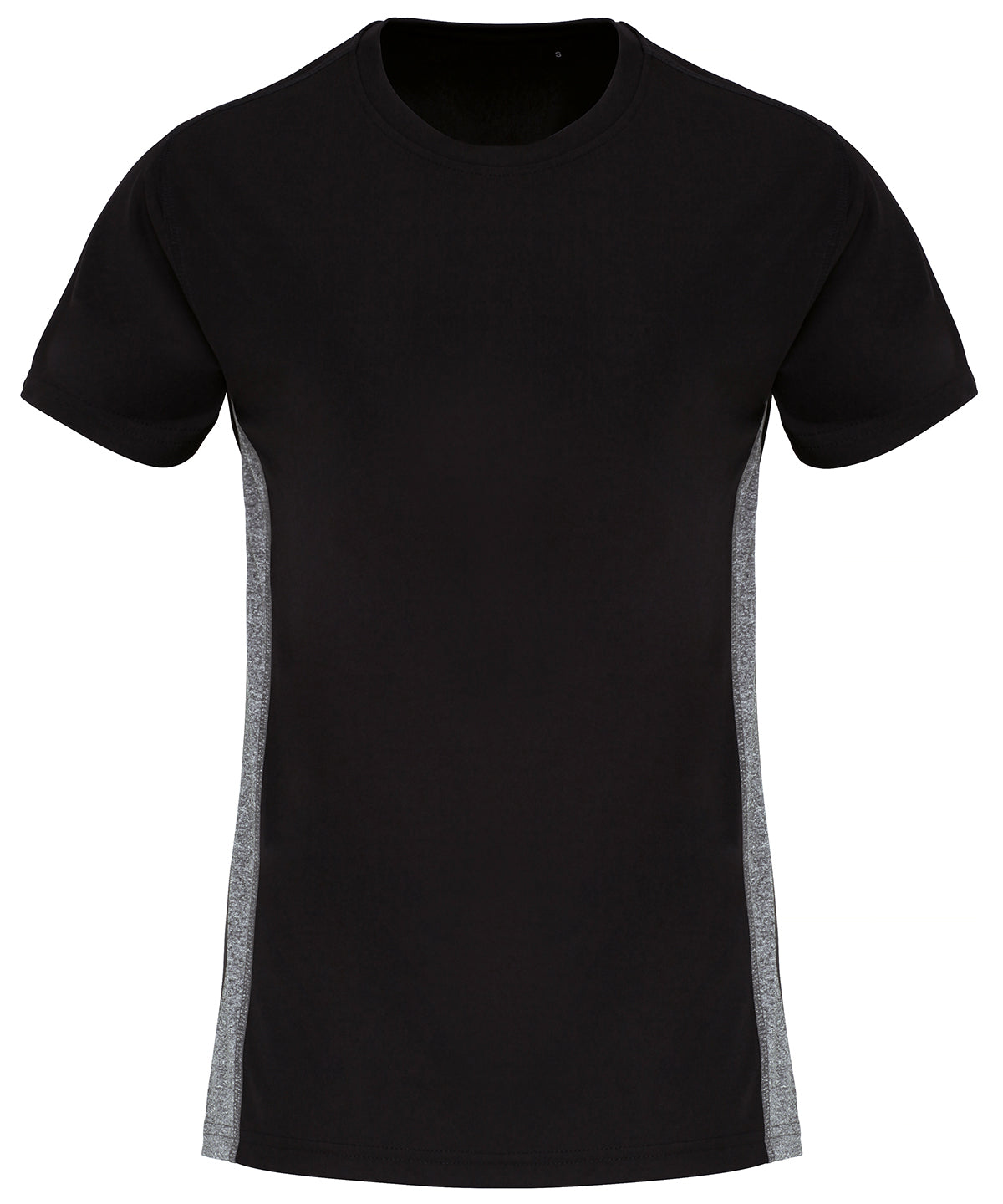 Black/Black Melange - Women's TriDri® contrast panel performance t-shirt - GarmentEmbroidery