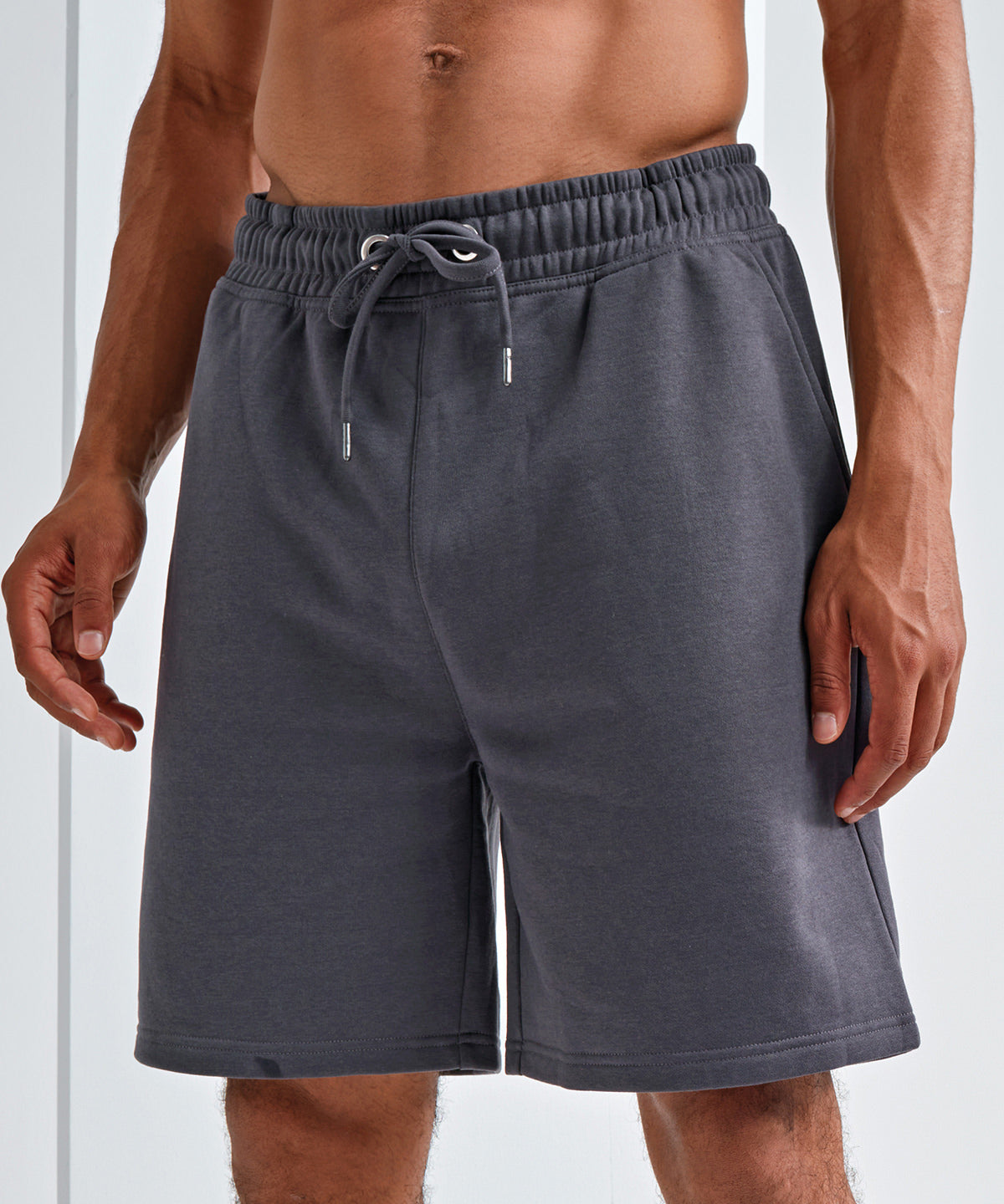 Heather Grey - Men's TriDri® jogger shorts - GarmentEmbroidery