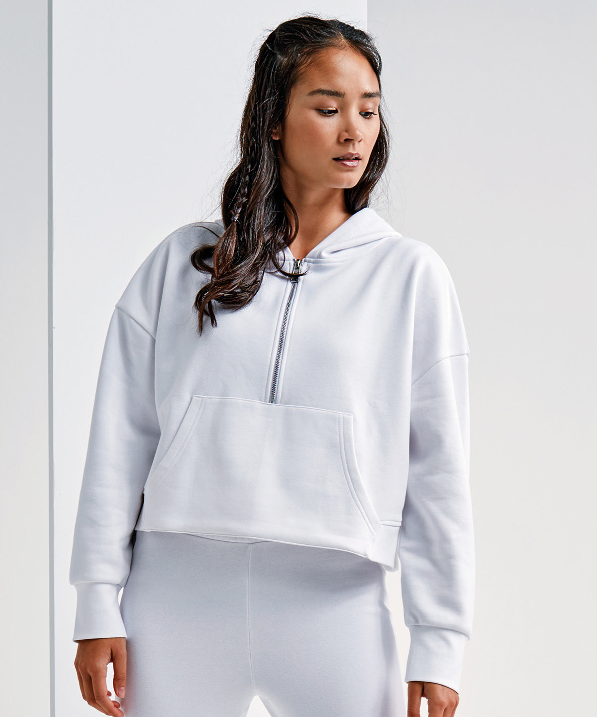 Heather Grey - Women's TriDri® 1/2 zip hoodie - GarmentEmbroidery