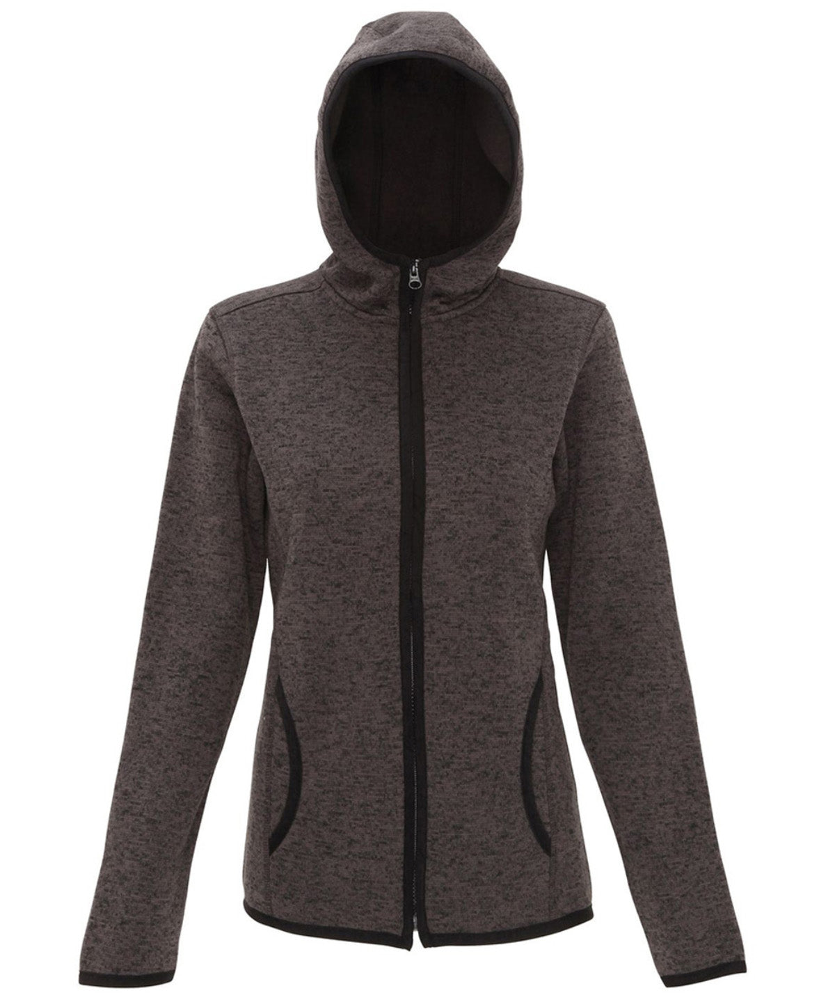 Charcoal/Black Fleck - Women's TriDri® melange knit fleece jacket - GarmentEmbroidery