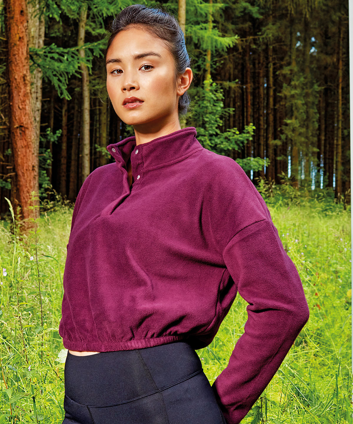 Charcoal - Women's TriDri® cropped fleece - GarmentEmbroidery