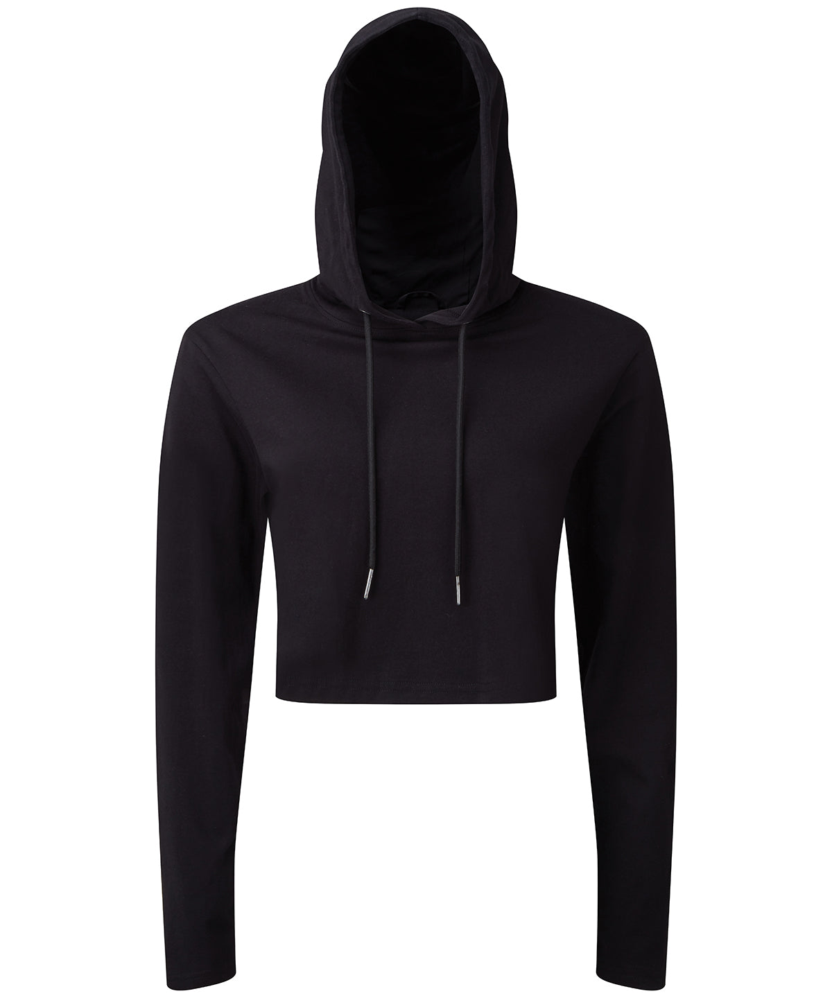 Black - Women's TriDri® cropped hooded long sleeve t-shirt - GarmentEmbroidery